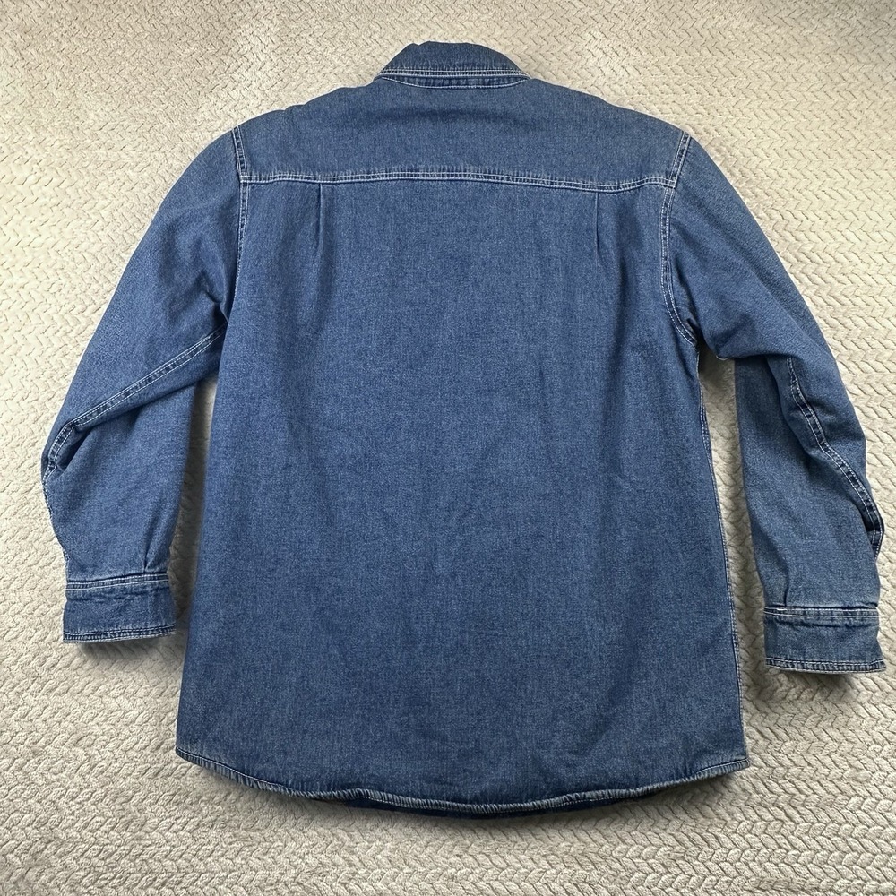 Levis Denim Shacket Jacket Men's Medium Flannel Lined Trucker Biker Grunge - Picture 4 of 13